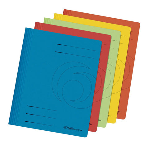 Herlitz 11083342 File Folder A4 Commercial and Government Binding Manila Cardboard Pack of 5 Assorted Colours