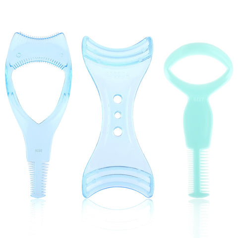 3 Pack Makeup Eyelash Eyeliner Tool Mascara Shield Guard Cosmetic Mascara Applicator Helper Tool Silicone Upper Lower Lash Separator Eye Line Guide Stencil Beauty Accessories for Women Girls(Blue)