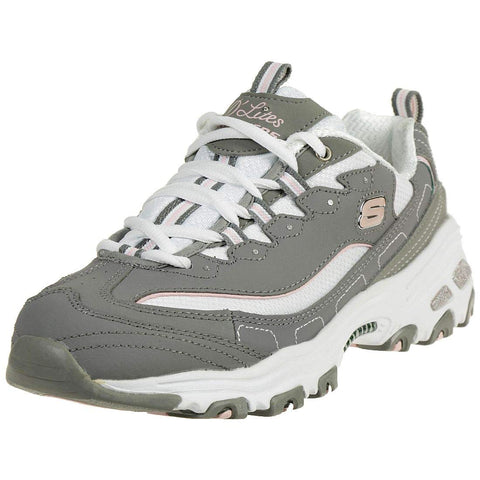 Skechers Women's D'Lites-Me Time Sneaker, Biggest Fan Grey/White, 9.5