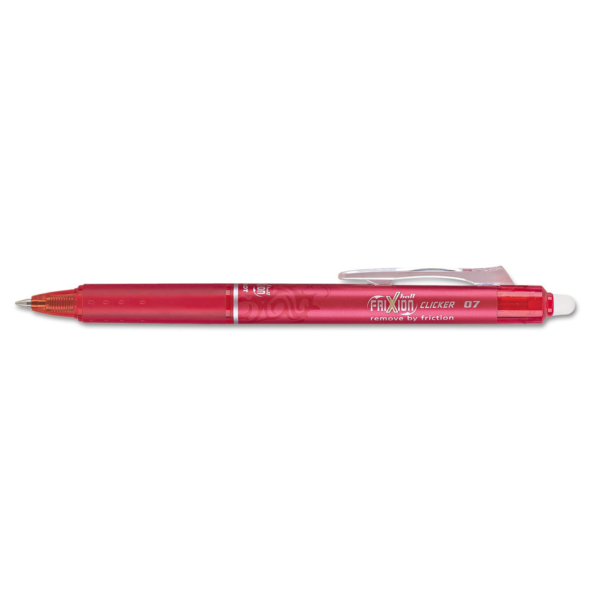 Pilot, FriXion Clicker Erasable Gel Pens, Fine Point. 0.7 mm, Pack of 12, Red
