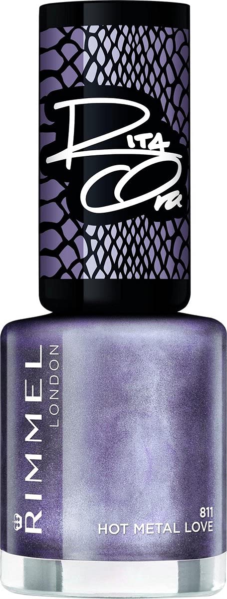 Rimmel London Rita Ora 60 Seconds Super Shine Nail Polish, 811 Hot Metal Love, 8 ml, Packaging May Vary