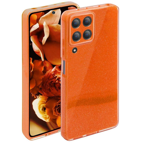 ATISIJIE Glitter Samsung Galaxy A22 4G / M32 4G Case,Sparkle Back Shiny Bling Shockproof Girls Women Phone Case TPU Bumper Silicone Case for Samsung Galaxy A22 4G / M32 4G Orange