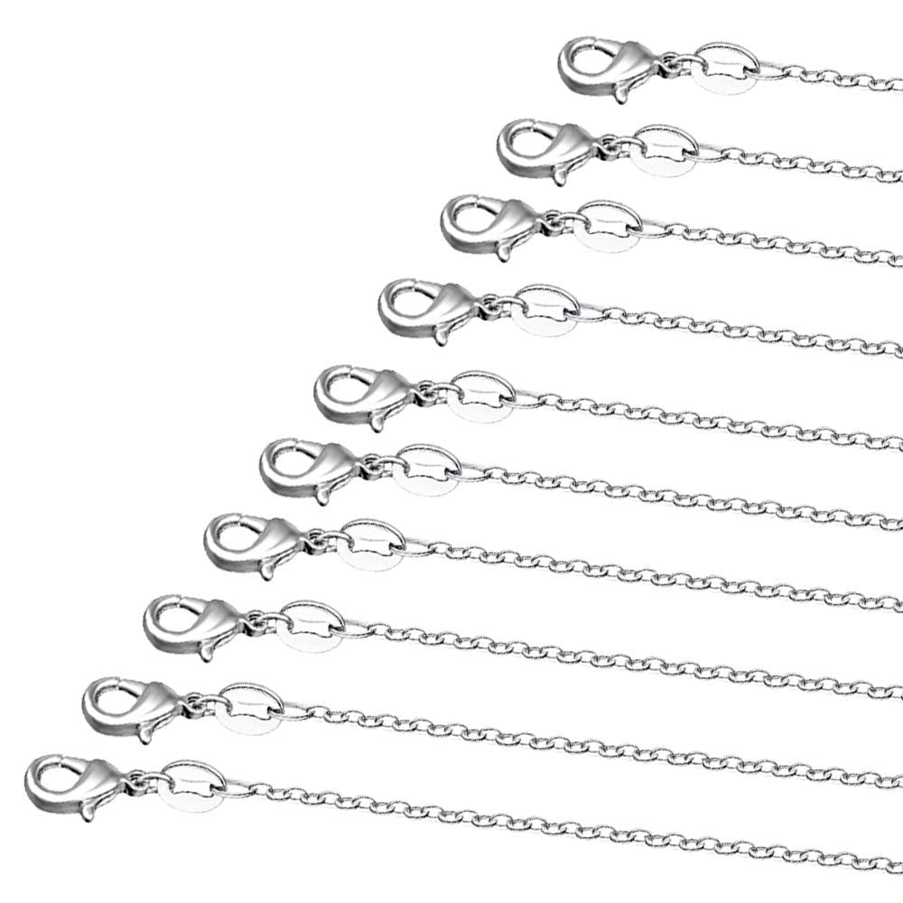 35 PCS Necklace Chains for Jewelry Making, FineGood 18” 20” 22” 24” Silver Necklace Extender Chians DIY Necklace Chains for Girls Women