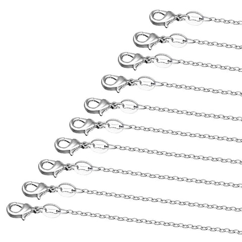 35 PCS Necklace Chains for Jewelry Making, FineGood 18” 20” 22” 24” Silver Necklace Extender Chians DIY Necklace Chains for Girls Women