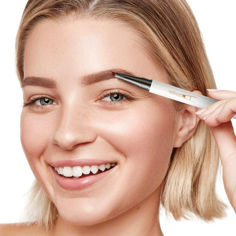 2024 New Magic Eyebrow Pencil, Eyebrow Pencil, 3D Waterproof Microblading Eyebrow Pencil Contouring Pen, 4 Tipped Precise Brow Pen, Natural Fine Stroke Microblading Eyebrow Pencil (Dark Brown)