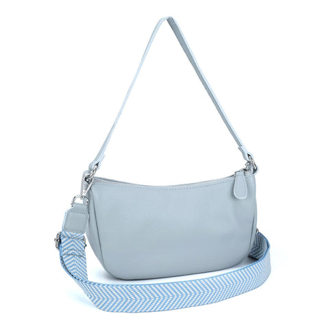 befen Blue Womenâ€™s Genuine Leather Small Shoulder Handbag Crossbody Bags Clutch Purses for Women Trendy - Light Steel Blue