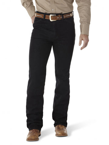 Wrangler Men's Cowboy Slim Fit Boot Cut Jean, Black Stretch, 31x36