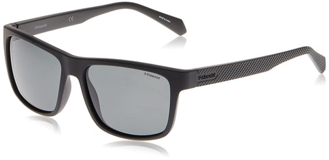 Polaroid Men's PLD 2058/S M9 003 55 Sunglasses, Matt Black/Grey Grey