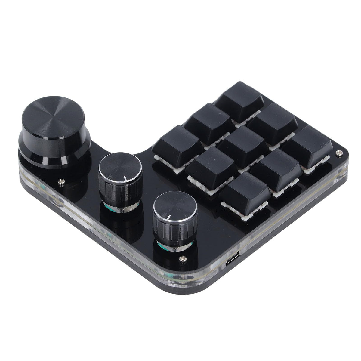 Walfront RGB Backlit Mechanical Gaming Keyboard 9 Keys 3 Knobs Customizable Red Switch USB Mini Keypad RGB Lights for Gaming Custom Range for Office