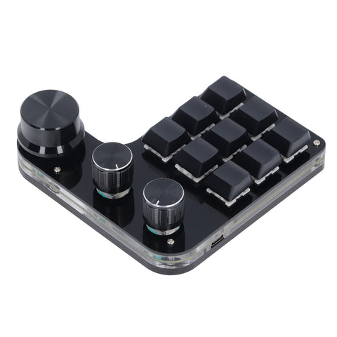 Walfront RGB Backlit Mechanical Gaming Keyboard 9 Keys 3 Knobs Customizable Red Switch USB Mini Keypad RGB Lights for Gaming Custom Range for Office