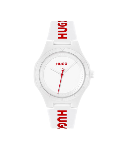 HUGO #LIT for HIM Men's 42mm 3H Quartz Silicone Wristwatch - Water Resistant up to 5ATM/50 Meters, Fun, Colorful and Easy to Wear