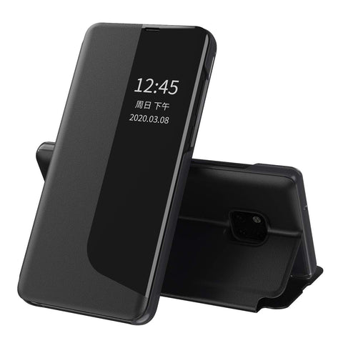 Eabhulie Case for Huawei Mate 20 Pro, Smart View Window Flip Stand Cover PU Leather Protective Case for Huawei Mate 20 Pro Black