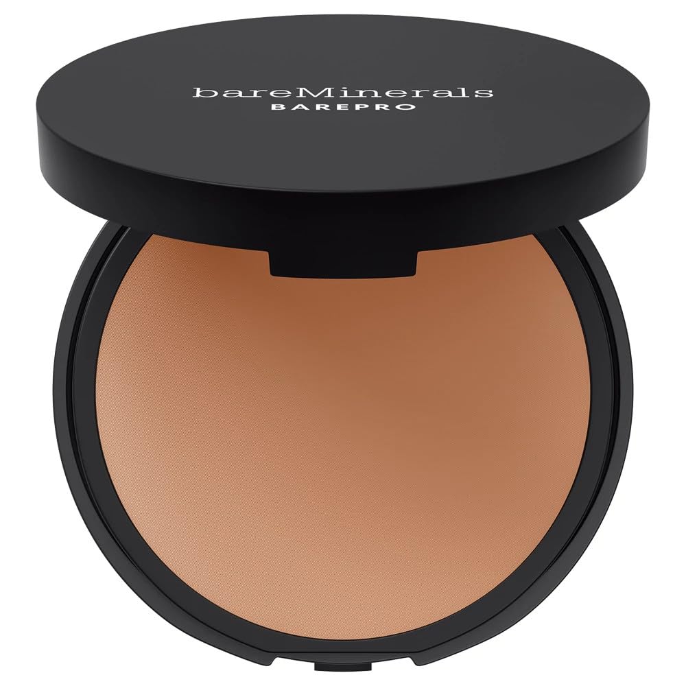 bareMinerals Barepro 16HR Skin-Perfecting Powder Foundation, Matte Pressed Powder Foundation Full Coverage with Plant-Based Squalene, Oil Control, Vegan
