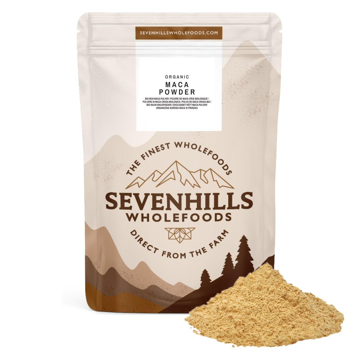 Organic Maca Powder 200g from Peru | 100% Pure Maca Root | Supporting Energy and Endurance | Vegan, Gluten-Free, Non-GMO, Kosher | from Sevenhills Wholefoods