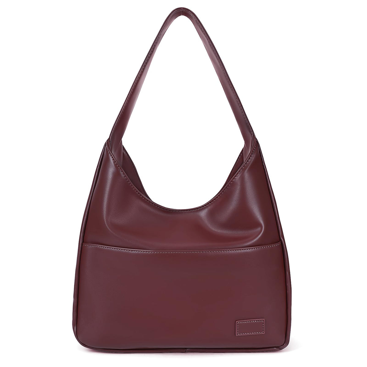 Faux Leather Tote Bag Women Shoulder Bag College Tote Leather Hobo Handbag Work Tote Bag Purse, Red, One Size