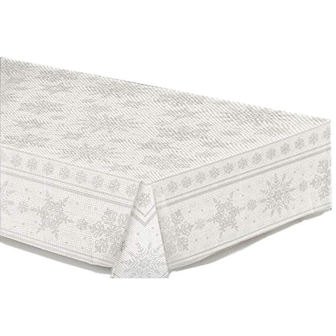 Amscan Lace Snowflake Table Cover (1 Piece), 60" X 84", White