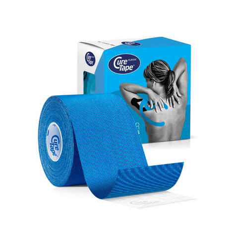 CureTape Classic Blue | Waterproof Kinesiology Tape | Medical Tape | Injury Tape | The Best Adhesion | Increase Mobility & Performance | Reduce Joint Pain | Sports Tape | 5cm