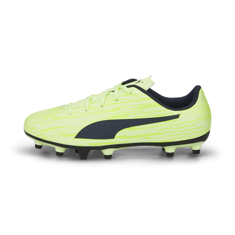 PUMA Rapido III Firm Artificial Ground Sneaker, Parisian Night-Fresh Yellow-Ebony, 11 US Unisex Big Kid