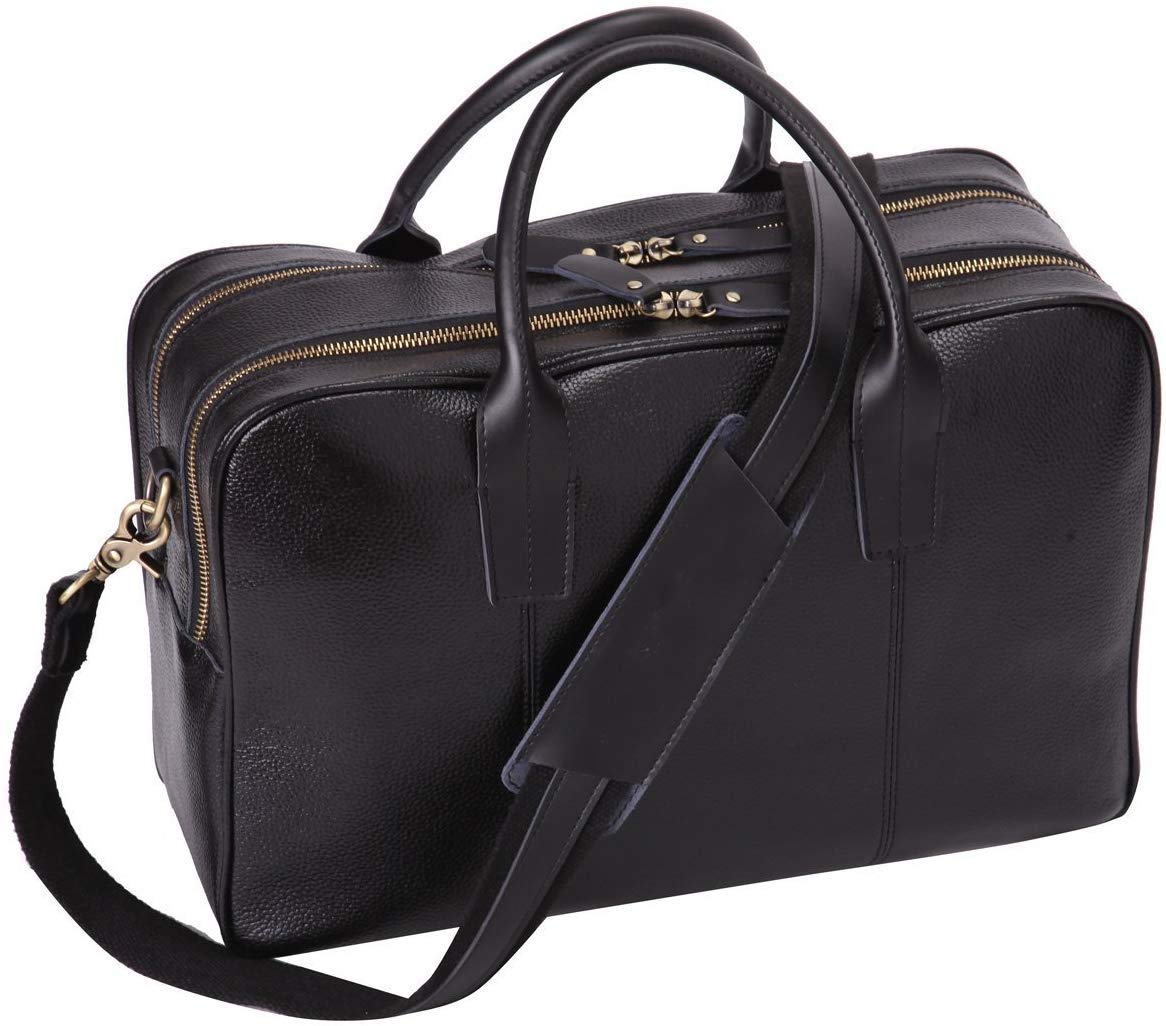 Leathario Men Briefcase Bag Genuine Leather Handbag 14" Laptop Bag Messenger Shoulder Business Luxurious Vintage Crossbody Bag Retro Leisure Fashion for Men Office Travel Weekend