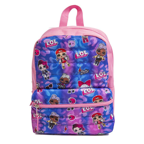 L.O.L. Surprise! LOL Mini Backpack for Girls and Toddlers with Front Pocket, Quilted, 12 inch