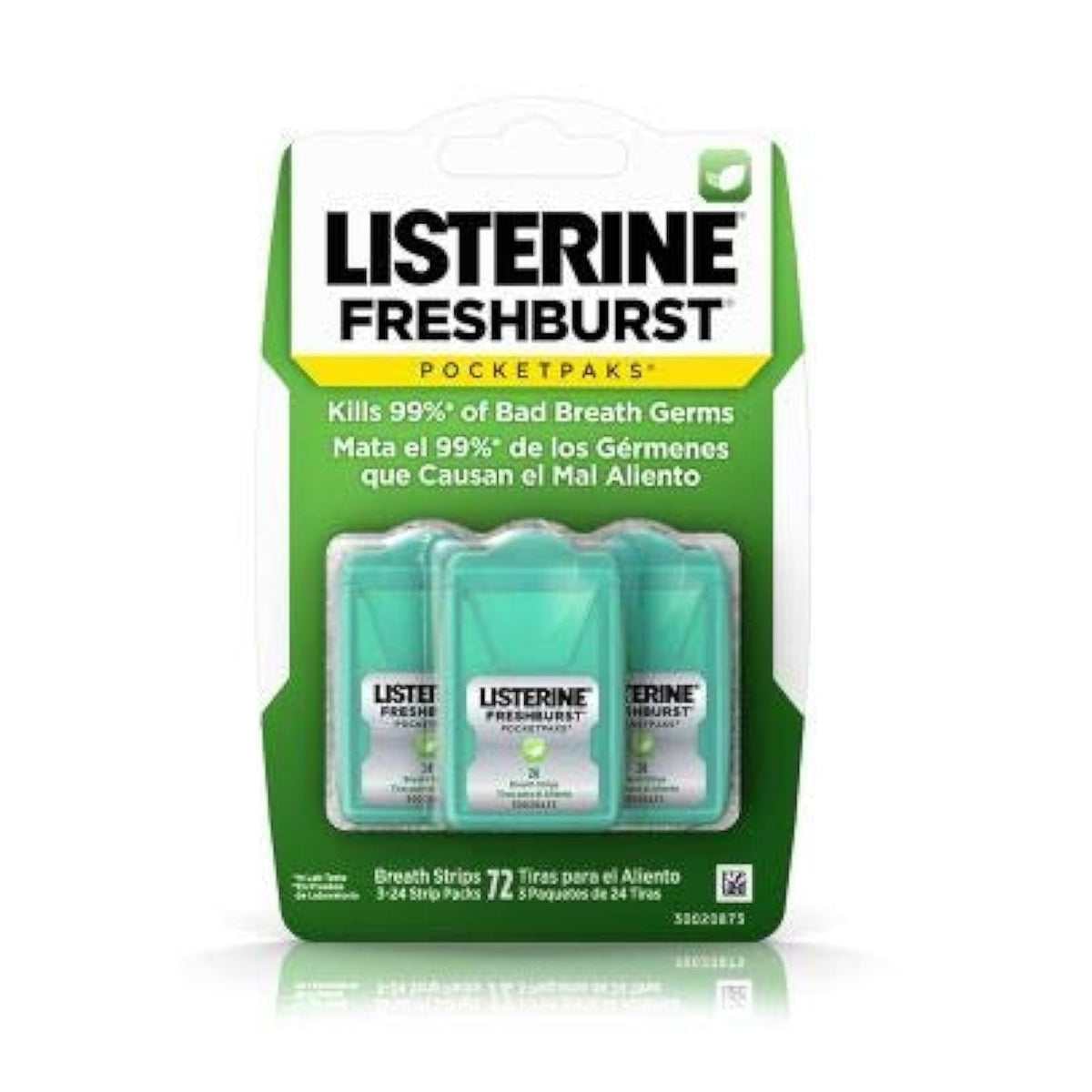 Listerine PocketPaks Oral Care Strips, Fresh Burst, 72