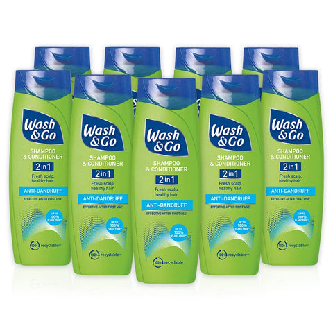 Wash & Go 2 in 1 Anti-Dandruff Shampoo and Conditioner X 9 bottles