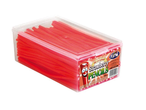 FINI Strawberry Candy Pencils | Fruit Flavour Candy | 100 piece tub