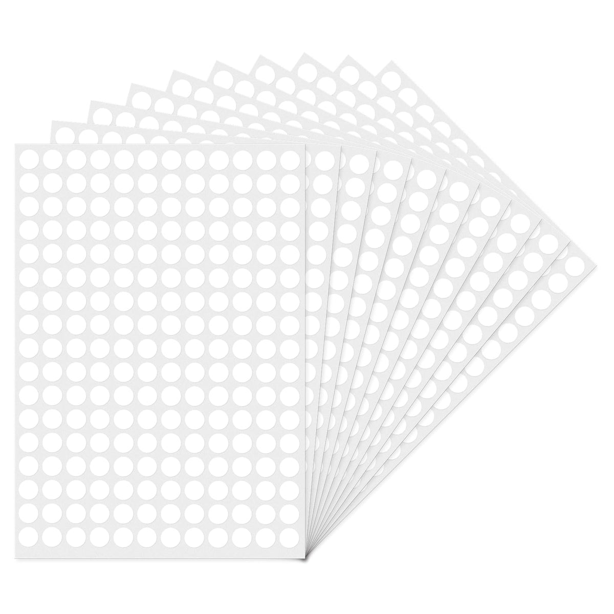 YIKIADA White 10 mm Round Stickers Self-Adhesive Circle Labels Color Coding Dot Decals for Office School Home 2040 Pieces