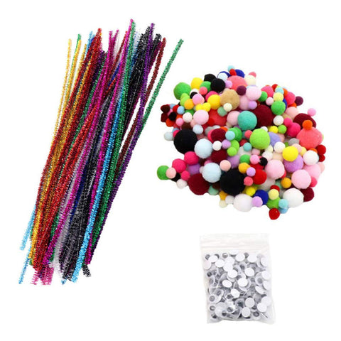 MILISTEN 1 Set Christmas Material Pack Art Kit Pompom Wiggle Arts Craft Pompom Pom Pom Balls Craft Sticks Bulk Cleaners Craft Supplies Pompon Balls Doll Child Plastic Tops Puzzle