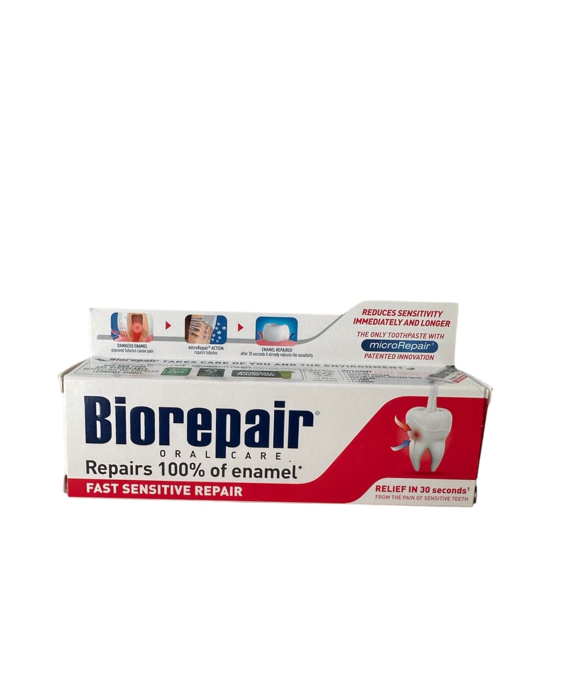 biorepair fast sensitive toothpaste 75ml (pack of two) repairs damaged tooth enamel and prevents plaque and tartar from forming - helping to prevent decay before it can start.