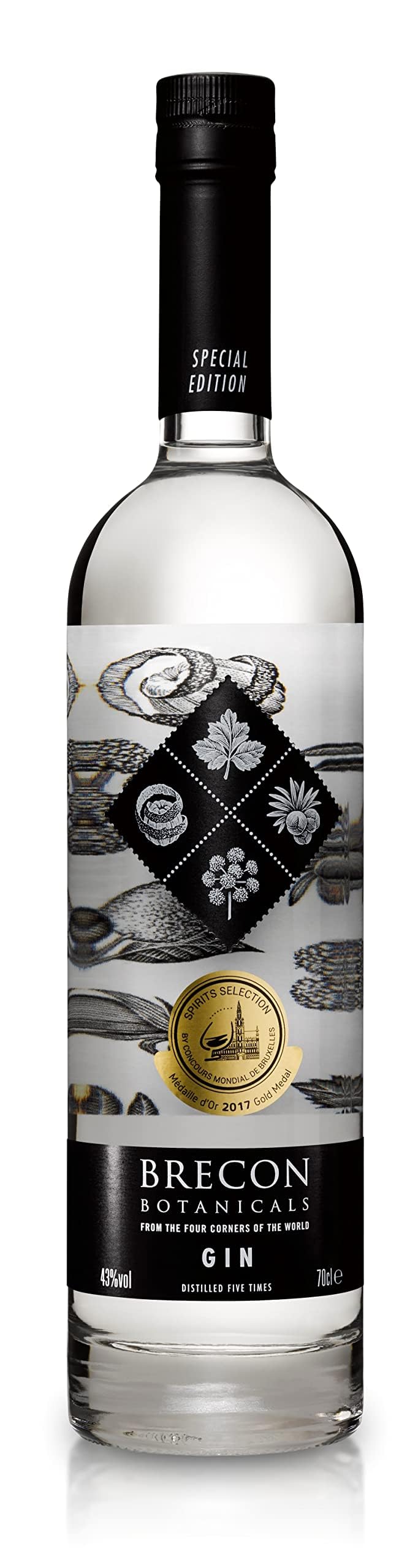 Brecon Botanicals Gin, 43 percent ABV, 70 cl. Award Winning Welsh Gin. Small Batch