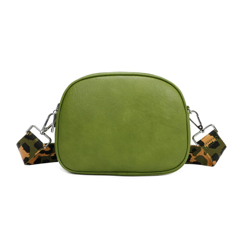 LeahWard Womens Small 2 OR 3 Compartments Cross Body Bag Colorful Strap Shoulder Handbag Holiday (Green 3 Compartments)