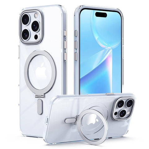 TECHGEAR iPhone 14 Pro Max Stand Case [Fusion Armour Ring] Premium Hybrid Tough Rugged Protective Magnetic Kickstand Case, Compatible with MagSafe Case for iPhone 14 Pro Max 6.7" Clear