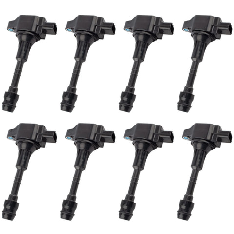 BOXI 8Pcs Ignition Coils Coil Pack Replace for Nissan Pathfinder Titan Armada NV2500 NV3500 Infiniti QX56 V8 5.6L 22448-ZE00A, 22448-ZE00C, UF-551, E1051