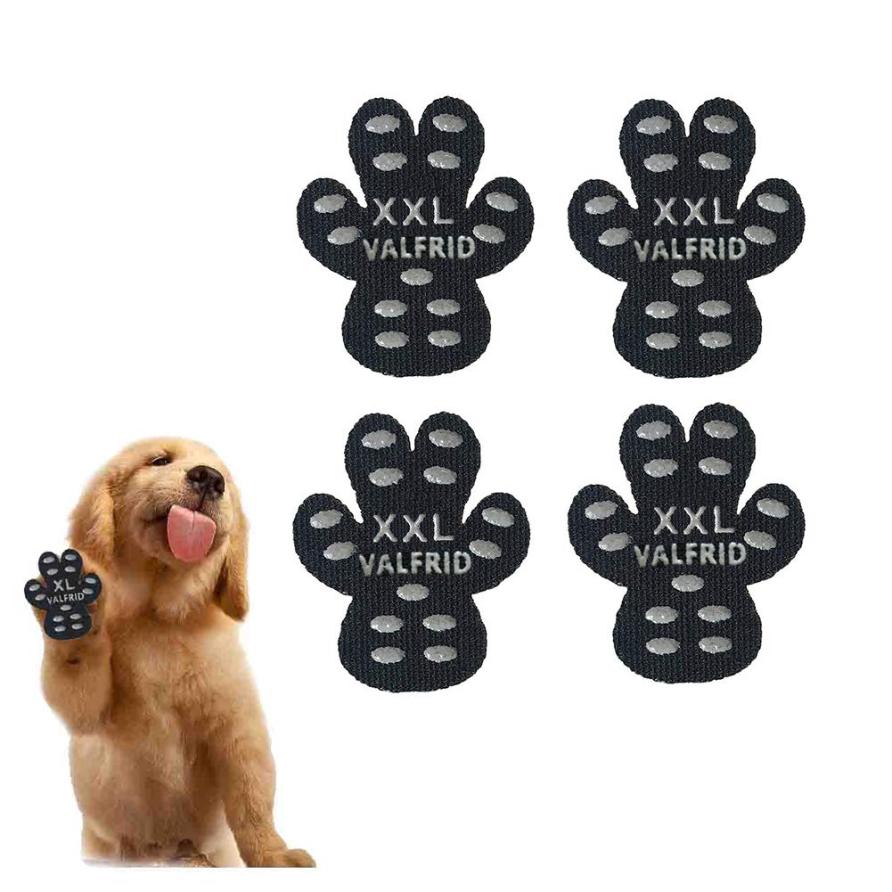 VALFRID Dog Paw Protector Rugged Anti Slip 24 Pieces,Disposable Self Adhesive Resistant Dog Shoes Booties Socks Replacemen XXL