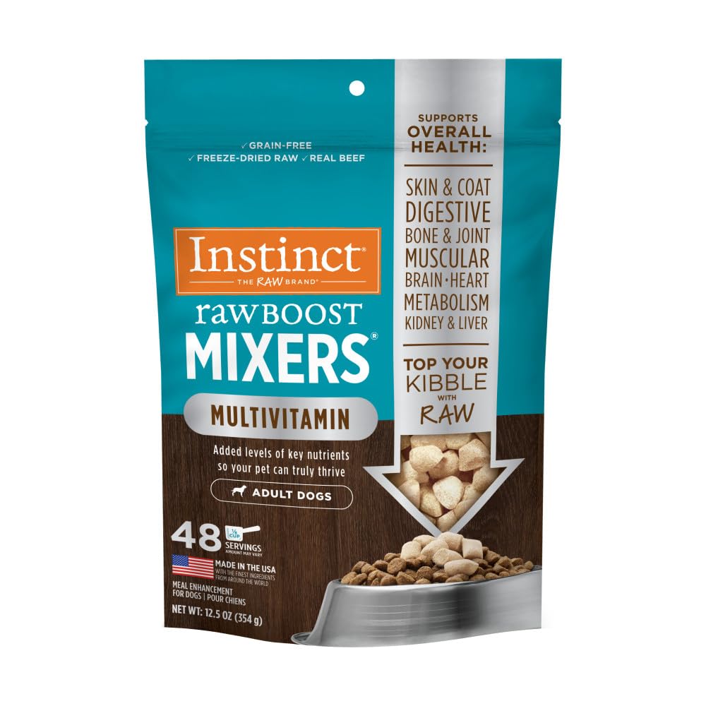 Instinct Raw Boost Mixers Freeze Dried Raw Dog Food Topper, Grain Free Dog Food Topper with Functional Ingredients 12.5 Ounce (Pack of 1)