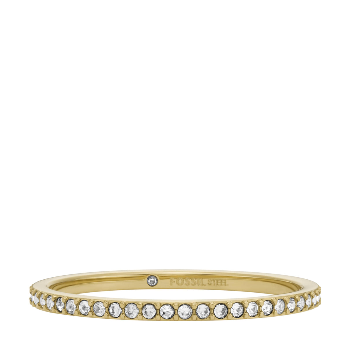 Fossil Women's All Stacked Up Gold-Tone Stainless Steel Band Ring, Color: Gold (Model: JF04686710)