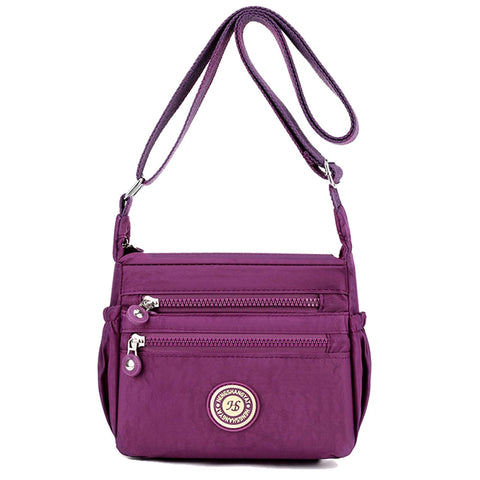 WITERY Nylon Crossboby Bag for Women - Waterproof Zipper Multi-pocket Travel Shoulder Bag Purse, Purple 4
