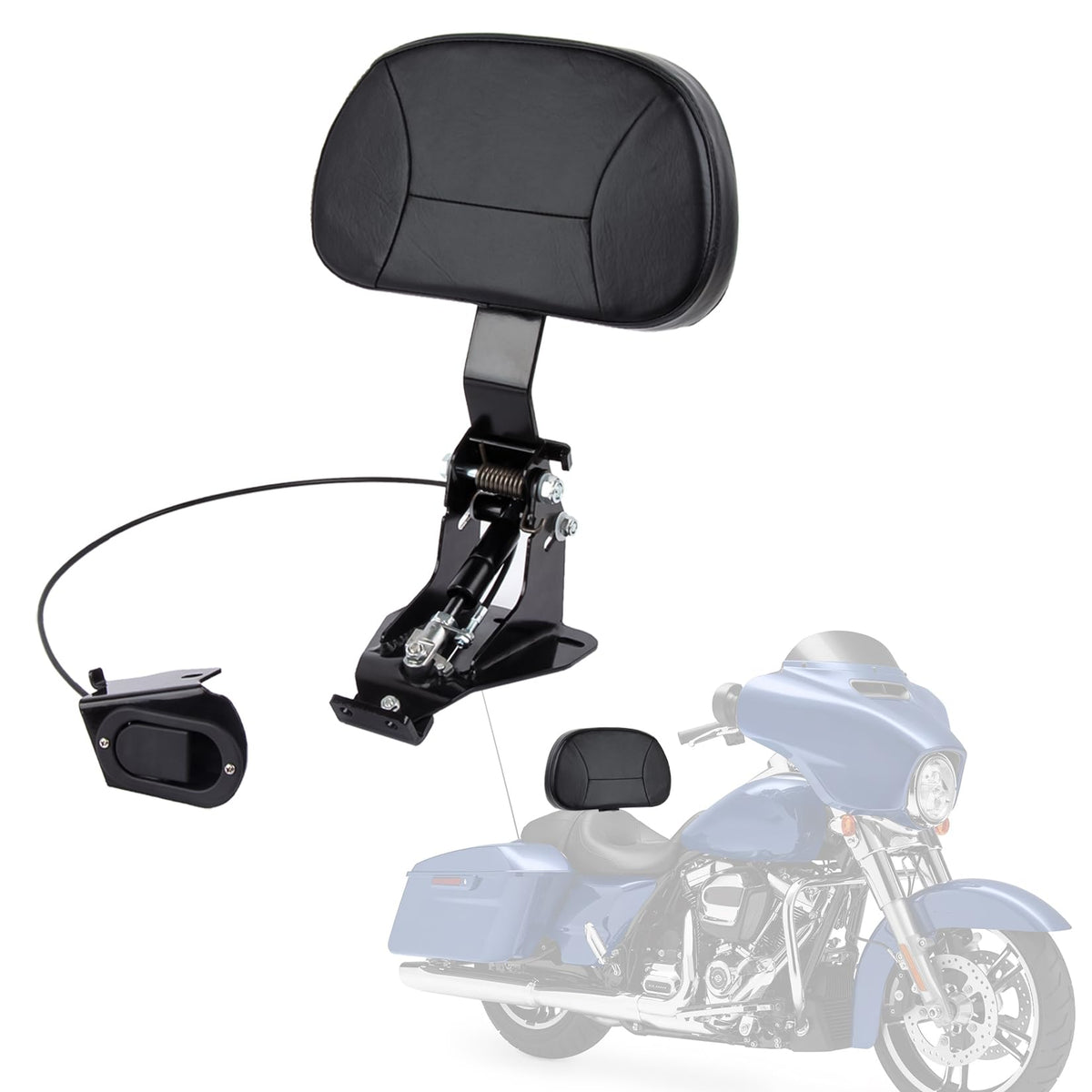 Adjust Rider Backrest - PSLER Foldable Driver Backrest for Touring CVO Road Glide Road King Electra Glide Street Glide FLHR FLTRX FLHX FLHT 2009-2023,Foldable