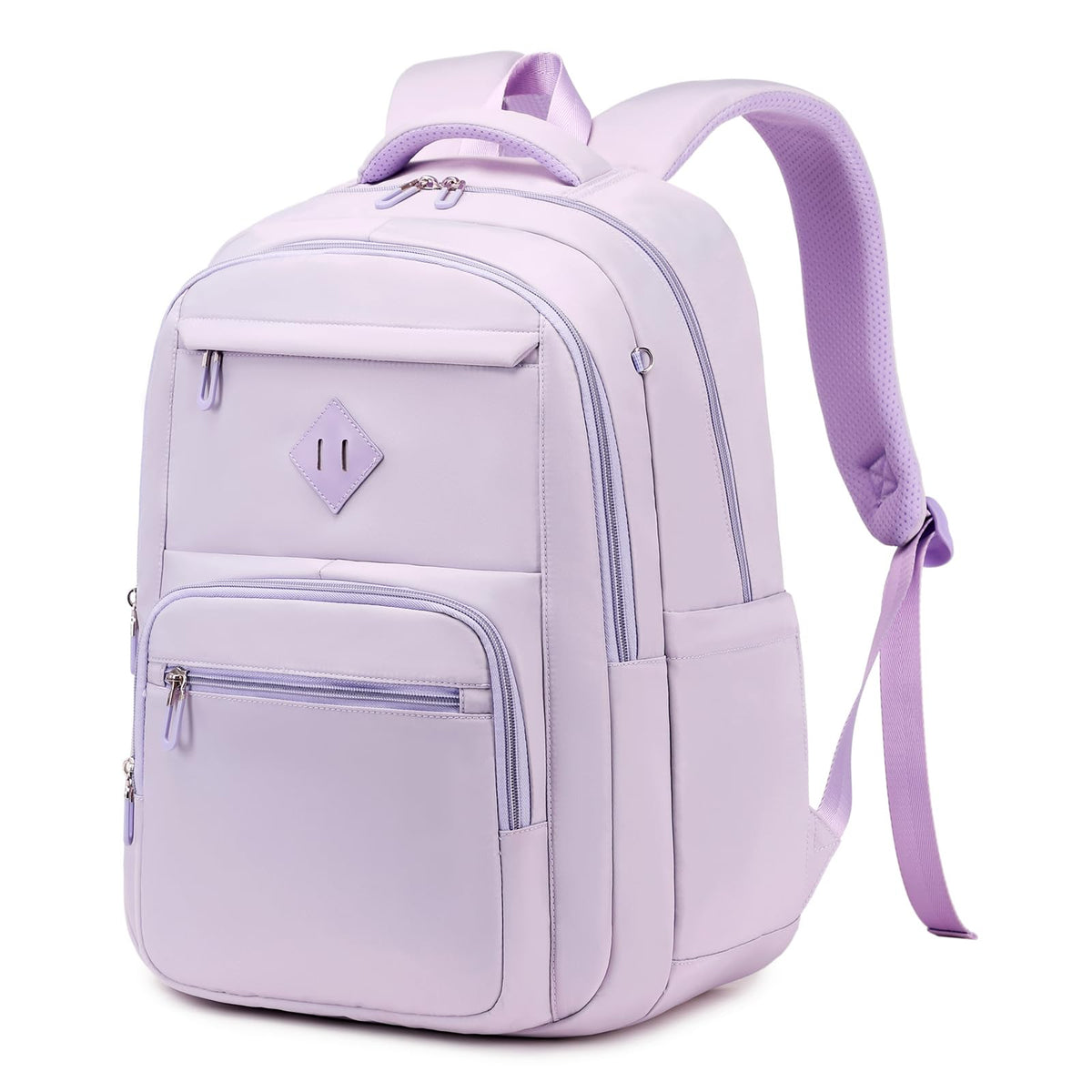 Lightweight Backpack for School, Classic College Backpack Multiple-pocket Bookbag for Teen Boys Girls Travel Backpack with Luggage Strap for Women Men, Purple