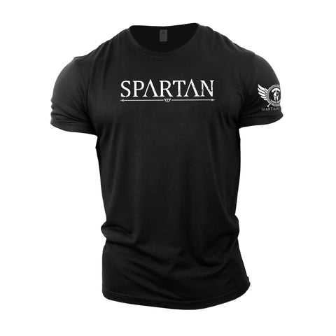 GYMTIER Spartan - Gym T-Shirt for Men Bodybuilding Weighlifting Strongman Training Top Active Wear Spartan Forged Black Medium