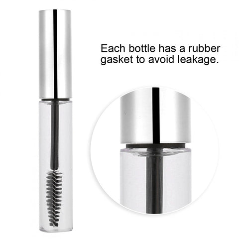 Empty Mascara Tube and Wand, 5 Colors 10ml Empty Eyelash Growth Plastic Oil Tube Container Refillable Mascara Bottle Diy Mascara Brush Container, Cosmetics Supplies
