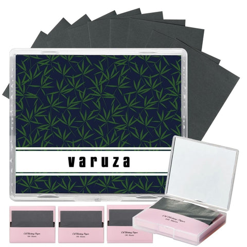 [400 Counts + Mirror Case] Natural Bamboo Charcoall Oil Blotting Sheets for Face with Mirror Compact and Refills