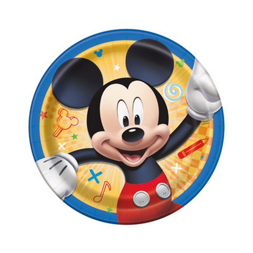 Round Dessert Paper Plates - 7", Mickey Mouse Roadster, 8 Pcs