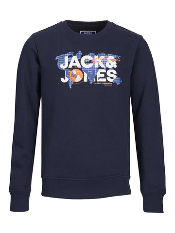JACK&JONES JUNIOR Boy's Jcodust Sweat Crew Neck Sn Jnr Sweater, Blazer Navy, 10 Years