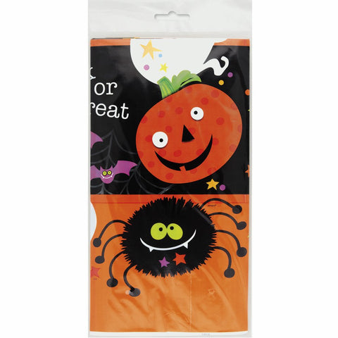Spooky Smiles Halloween Plastic Tablecloth, 84"x 54"