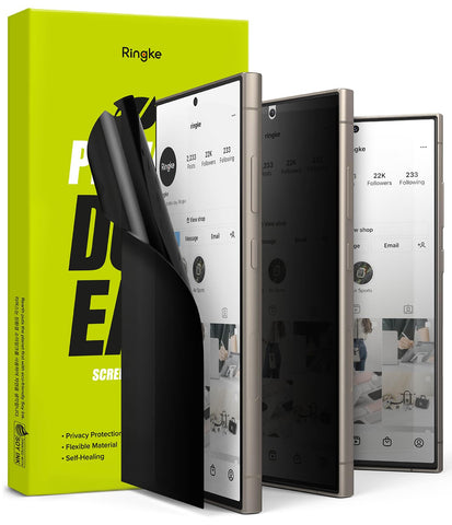 Ringke Privacy Dual Easy Film Compatible with Samsung Galaxy S24 Ultra (2024) Screen Protector, Anti-Spy Anti-Fingerprint 4-Layer Full Cover Protection Film with Installation Tool