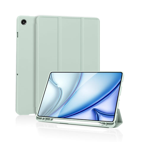 Case for Samsung Galaxy Tab A9 Plus Tablet Case with Pencil Holder, Slim Smart Protective Case with Soft TPU Back, Auto Sleep/Wake Cover for Samsung Galaxy Tab A9+ 11 Case (Pale Green)