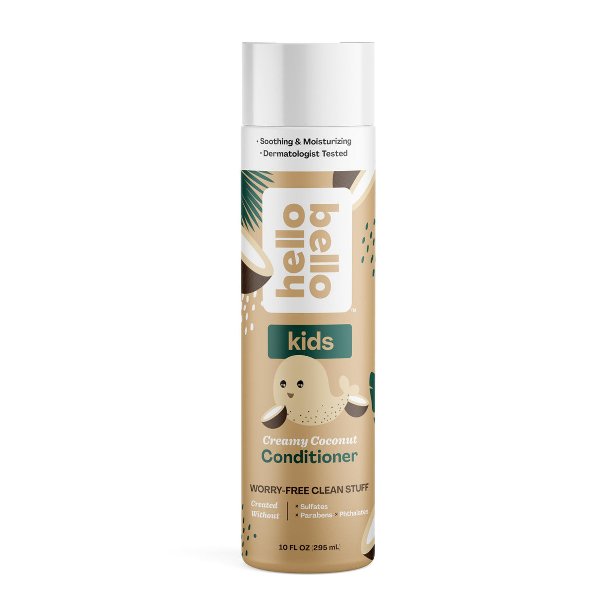 Hello Bello Kid's Conditioner - Hypoallergenic, pH-Balanced & Dermatologist-Tested - Thoughtful Ingredients - Coconut , 10 Fl Oz (1 Pack)