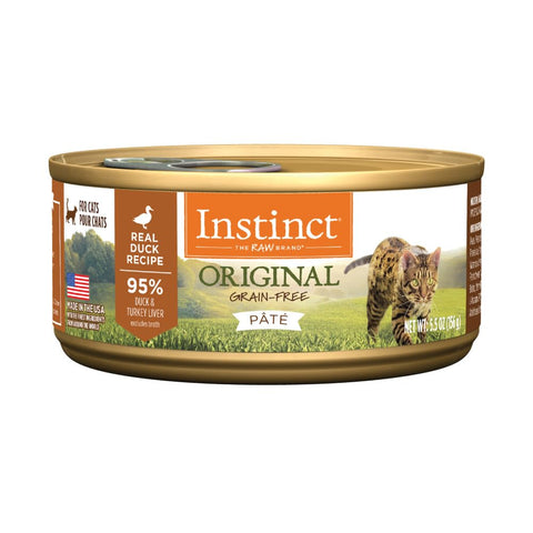 Instinct Original Grain Free Real Duck Recipe Natural Wet Canned Cat Food, 5.5 oz. Can, pack of 12